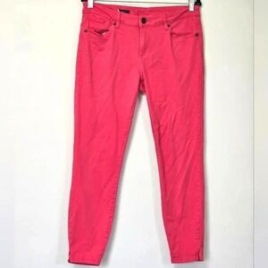 Kut from the Kloth Ankle Skinny Jeans Pink Cotton Blend Women's Size 10